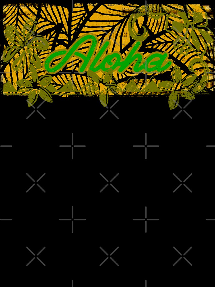 Vintage Distressed Ink Aloha Yellow Floral Banner by sunnthreads