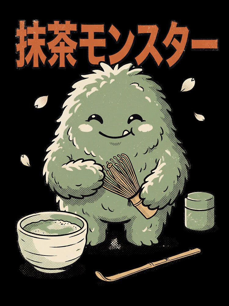 Matcha Monster Cute Japanese Tea Art by Moo7shop