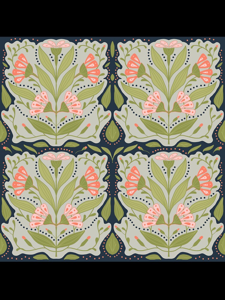 Pink Art Nouveau Flowers by NancyMerkle