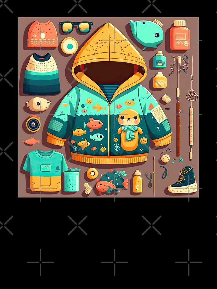 Fishing Gear Clothes: Hooked On Fishing Pattern by ultra-cute