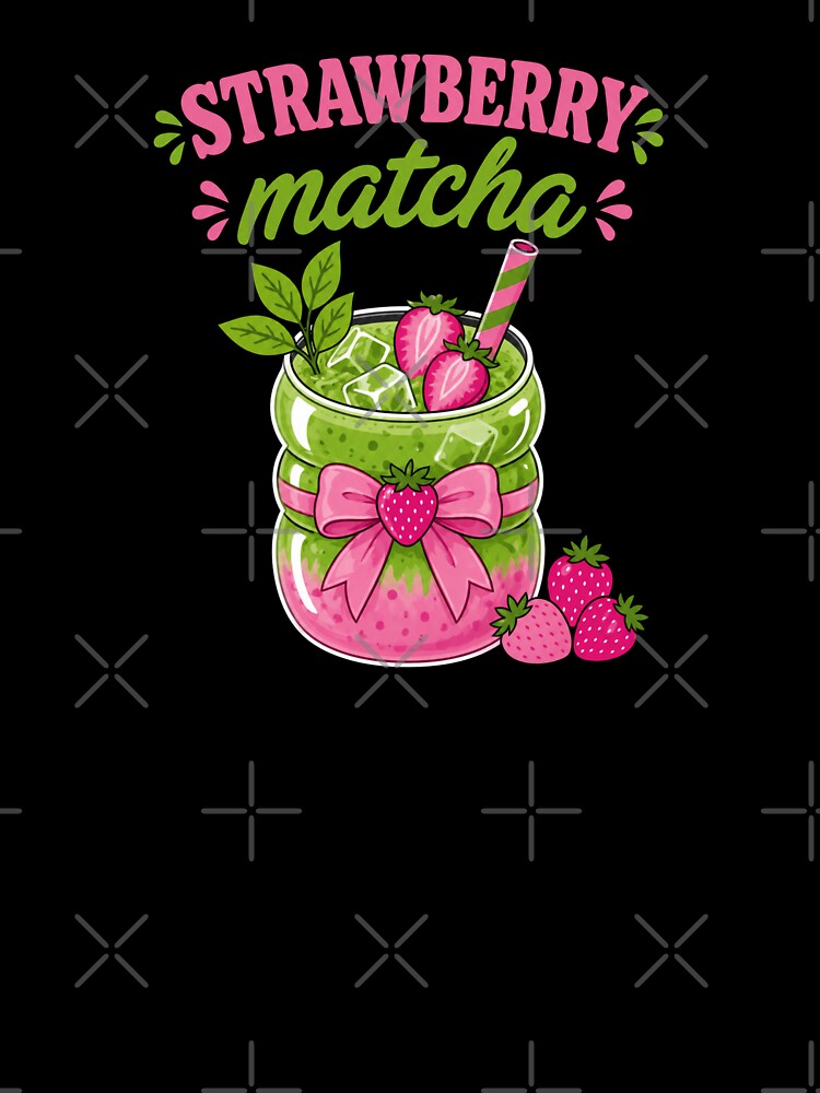 Strawberry Matcha Shirt Cute Aesthetic Drink Tee Kawaii Cafe Style by Aimetoi