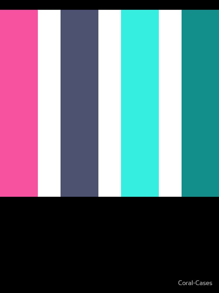 Retro Stripes; Pink, White, Navy, Turquoise by Coral-Cases