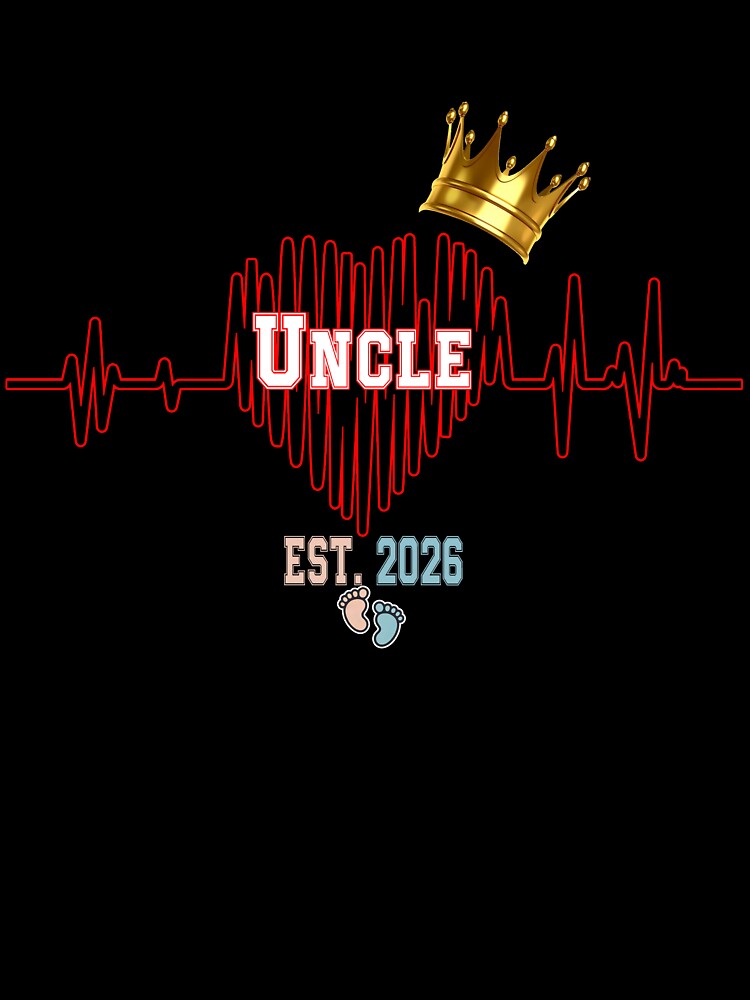 Funny Uncle Est 2026 Heartbeat by QuiteOrbit