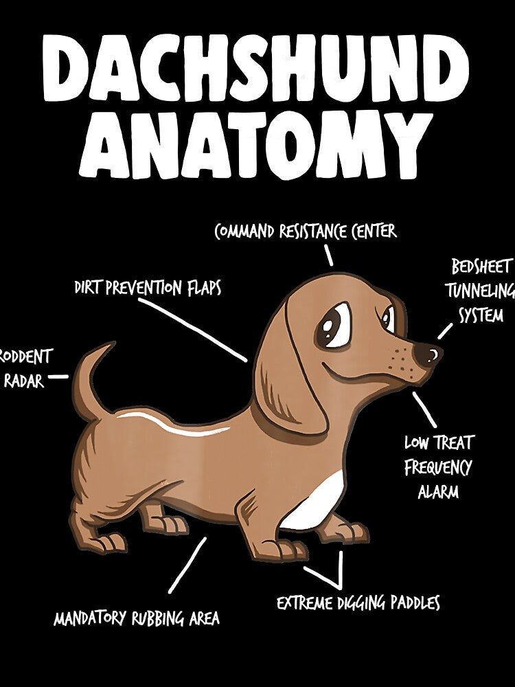 Anatomy of a Dachshund Funny Weiner Dog Lovers by NicoleStore