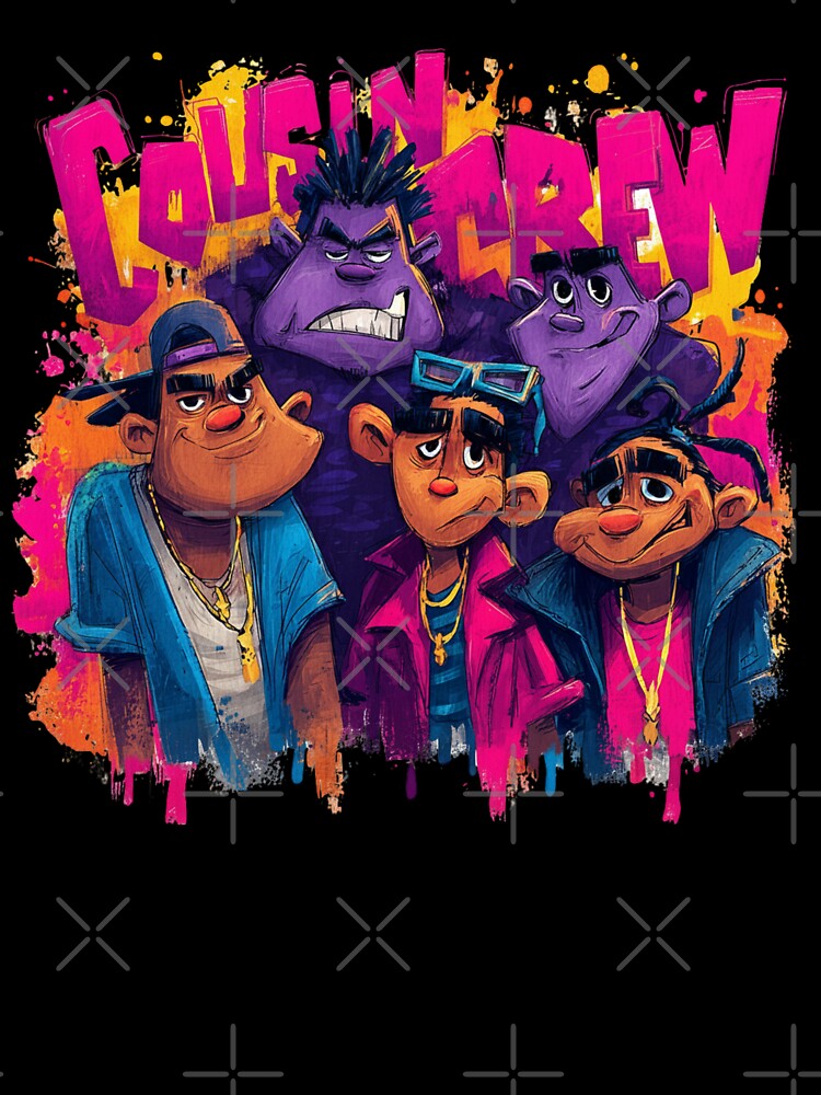 Cousin Crew Street Art – Hip Hop Style Family Reunion Graphic Tee, Graffiti Characters Family Matching T-Shirt by Happy'CLICK'