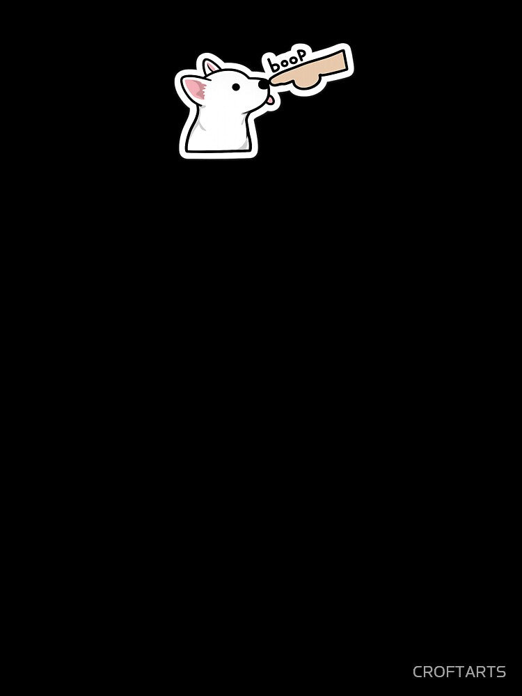 Boop - BULL TERRIER getting a tap on the nose -STICKER by CROFTARTS