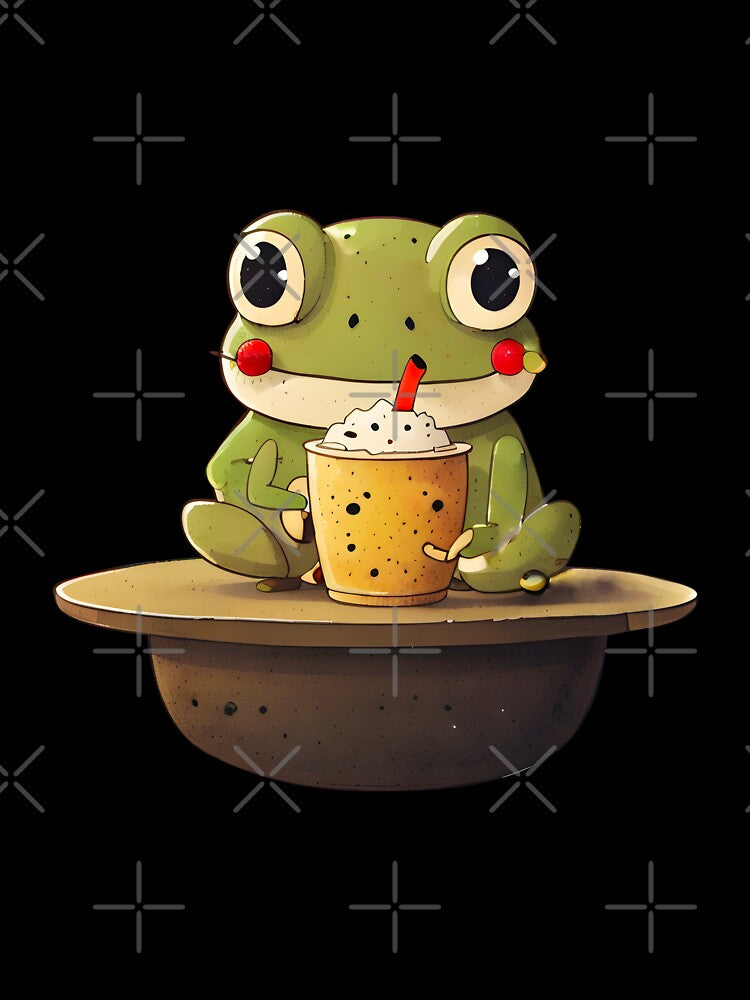 Cute Frog Drinking Bubble Tea by arbaouigfx