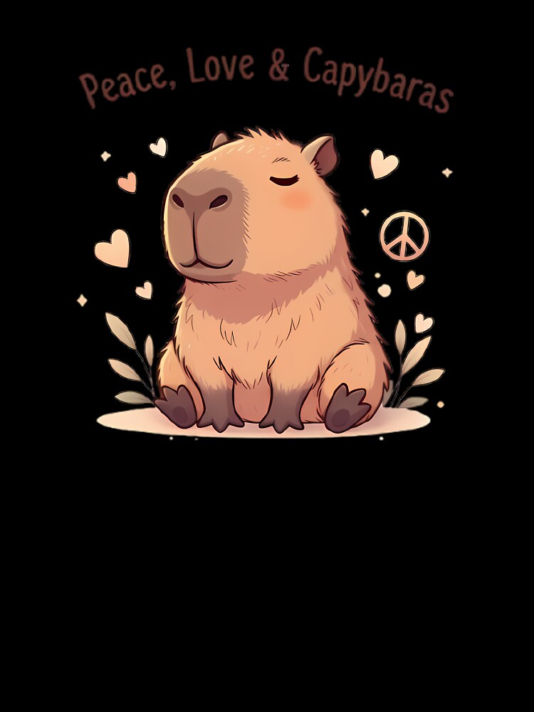 Peace Love & Capybaras - Cute Animal Tranquility Design by FreshPrintCo