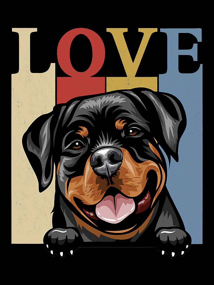 I Love My Rottweiler Vintage Retro Dog Mom Dad Pet Lover by JeffreyShultz