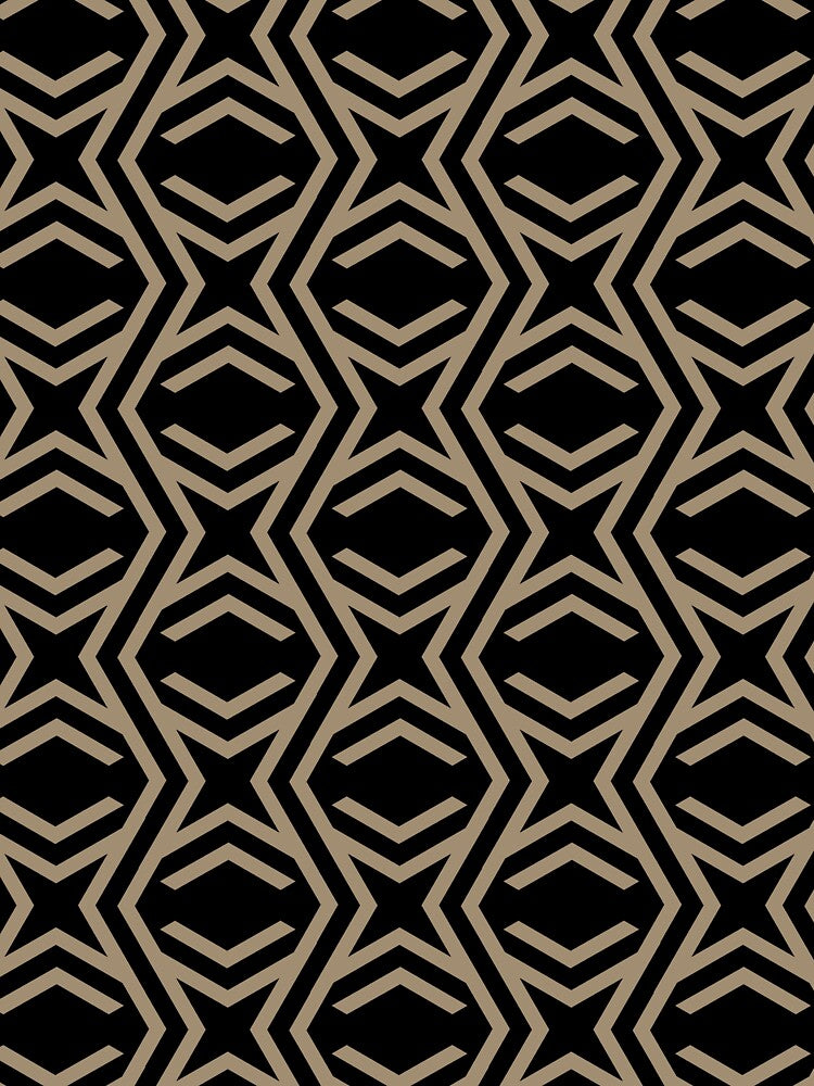 Black and Brown Zig Zag Stripe Star Pattern Pairs DE 2022 Trending Color Tuscan Mosaic DE6208 by ColorOfTheYears