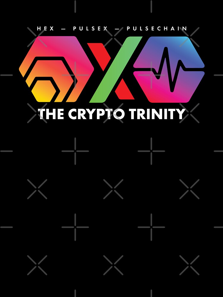 The Crypto Trinity (Hex, Pulsechain and PulseX) on Black by OnlyHexFans