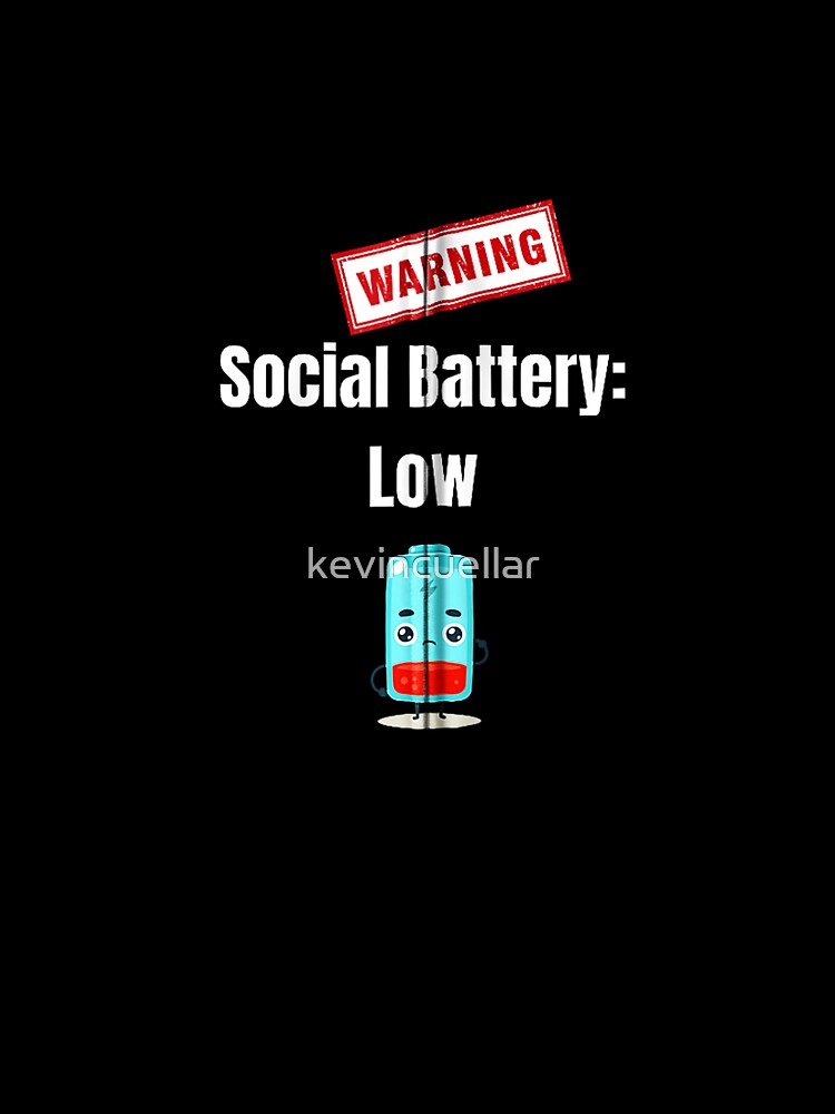 Social Battery Low Funny Introvert Humor Zip Hoodie by kevincuellar
