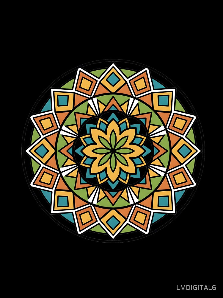 Geometric Mandala – Bold 70s Color Palette by LMDIGITAL6