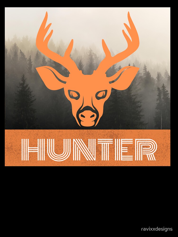 Deer Hunter Retro Buck Hunting Orange by ravixxdesigns