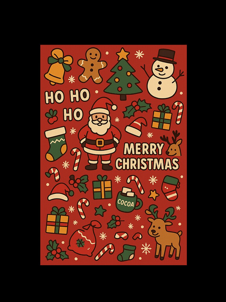 Cute Christmas Collage Pattern – Holiday Cartoon Seamless Design by Still Breathing Studio