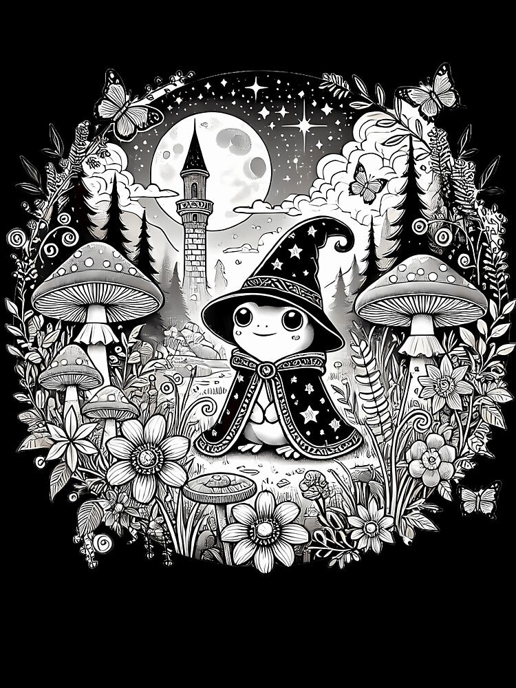 Cute Cottagecore Aesthetic Frog Wizard by SharronDawn