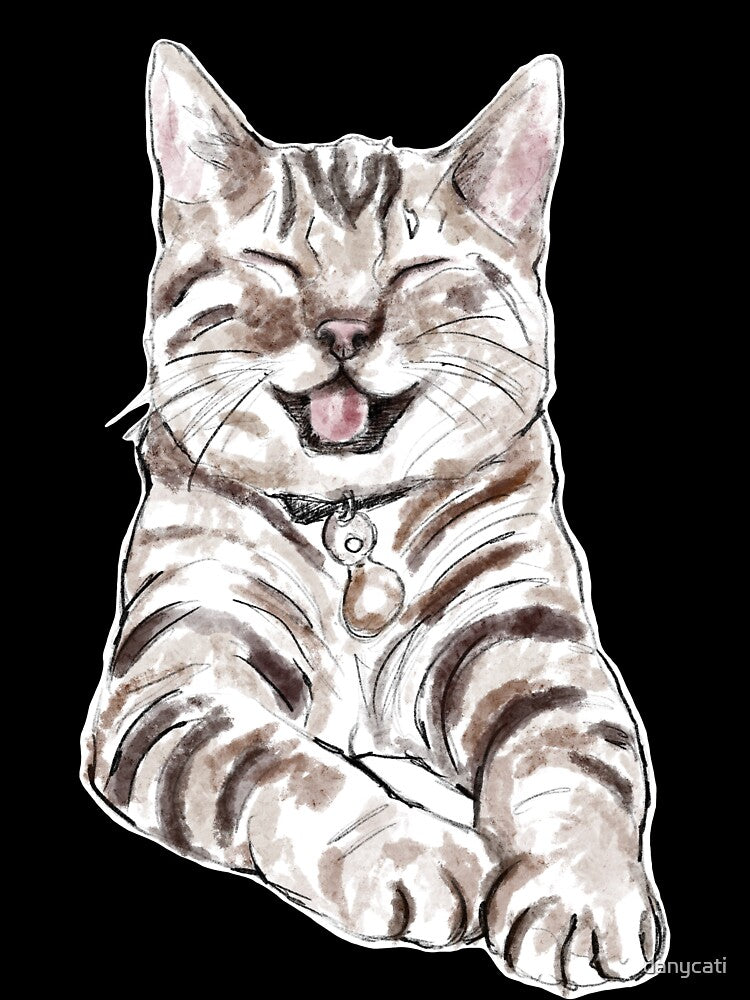 Happy Kitty Cat Meme Sticker Design by danycati