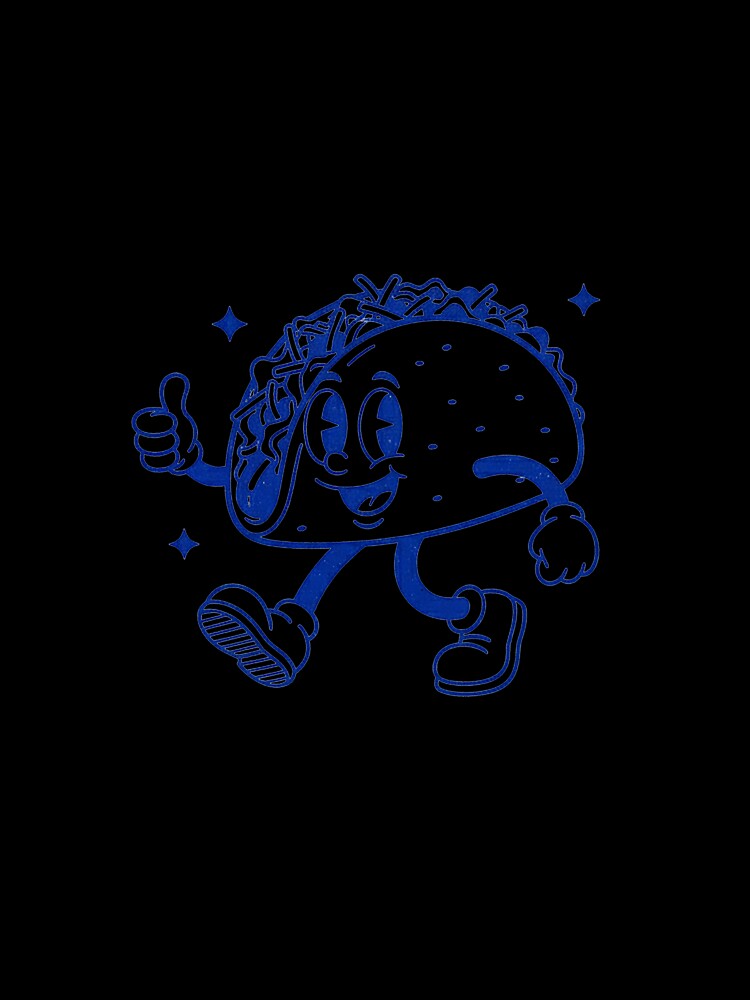Walking Taco Vintage Cartoon Character Retro Mexican Food Mascot by HoopeStylee