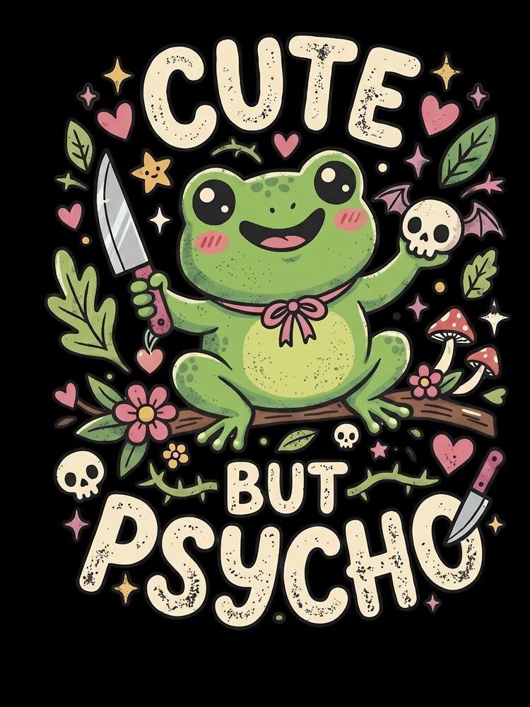 Cute But Psycho Frog - Creepy Cute Goblincore Aesthetic by Arts Paradise