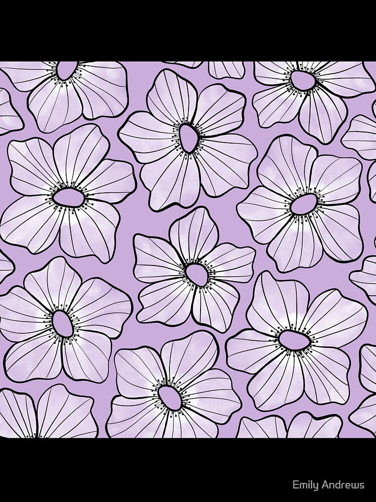 White Anemone - Purple by PaintdFoxStudio