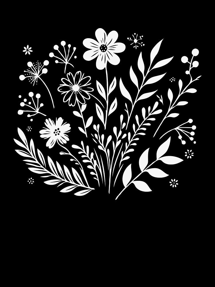 Elegant Minimalist Floral T-Shirts, Gifts for Women, Flowers Crewneck Sweatshirt, AestheticTees, Floral Shirts for Women, Wild Flowers Graphic Tees by teecraftstudios