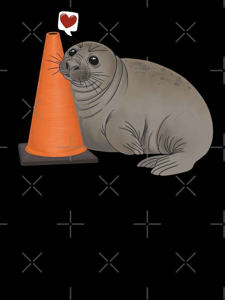 Neil the seal and his love of traffic cones by GummiesCo