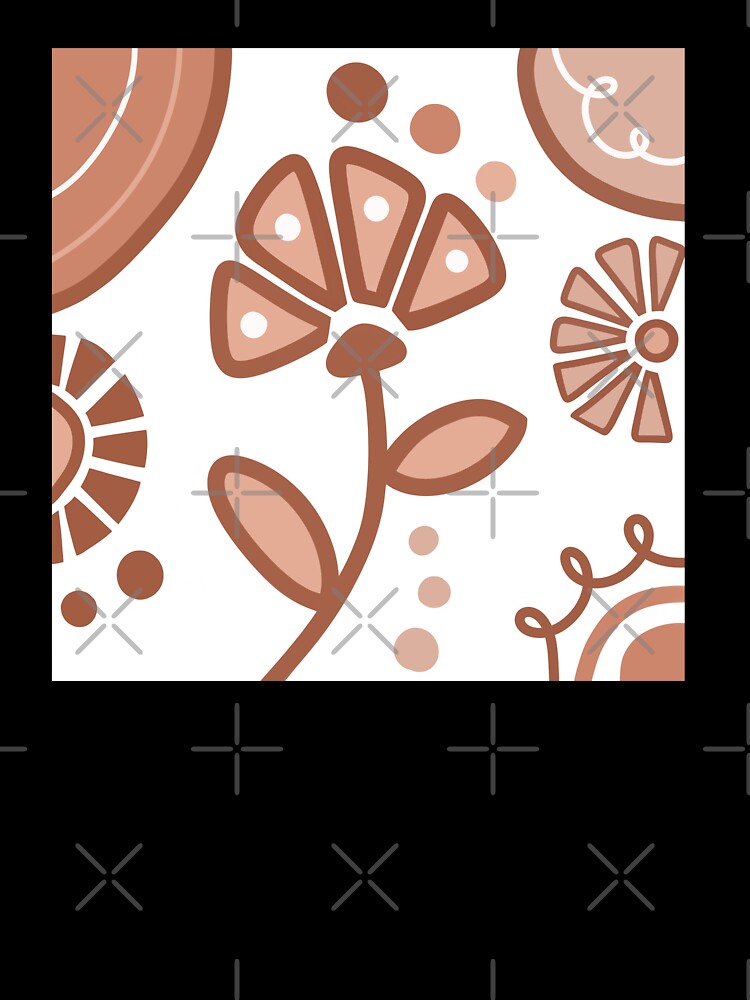 Brown And White Flower Boho Design by Sartoris Art