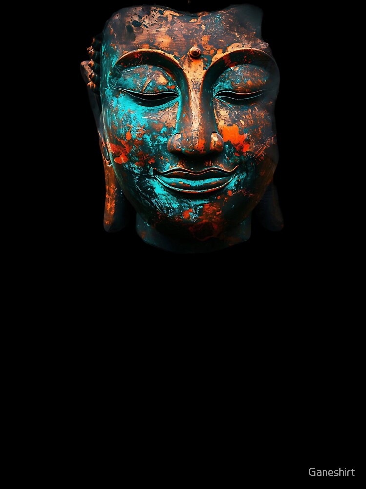 Boho Buddha Head Line Art – Spiritual Zen Yoga Meditation Design by Ganeshirt