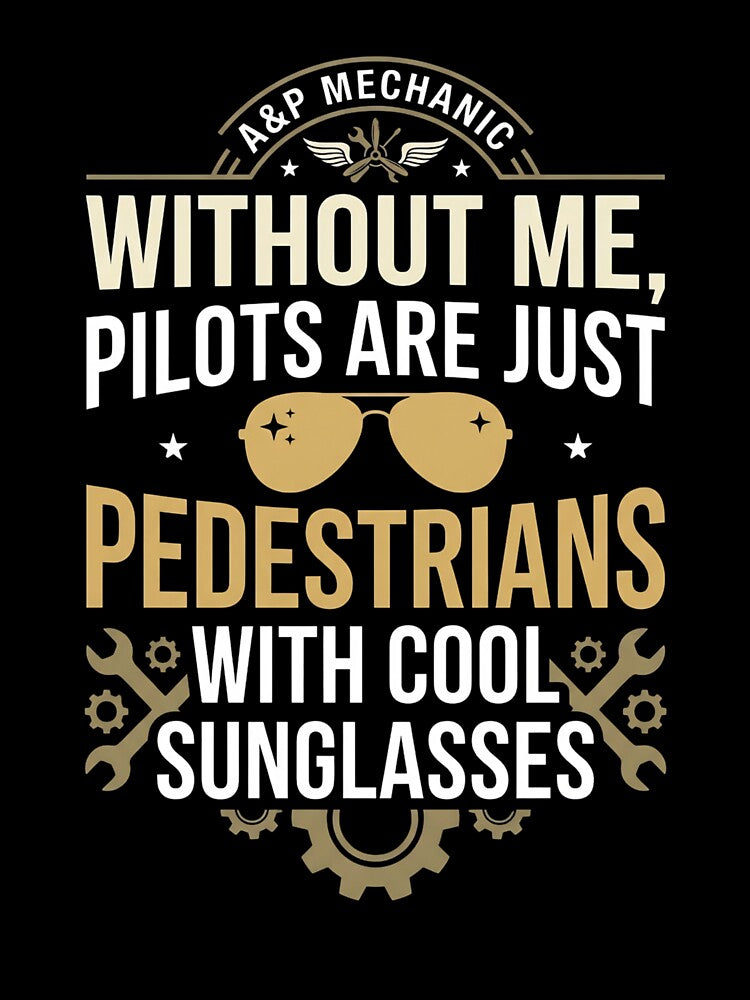 Without me pilots are just pedestrians | a&p mechanic | aircraft mechanic by SocialStaticz