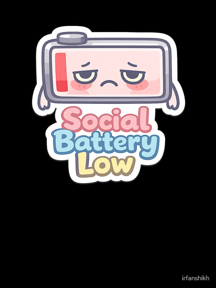 Relatable Social Battery Low Introvert Aesthetic Sticker by irfanshikh