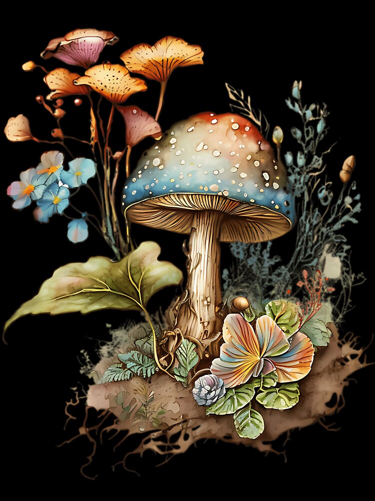 Floral Mushroom Cottagecore by sielmadahurud