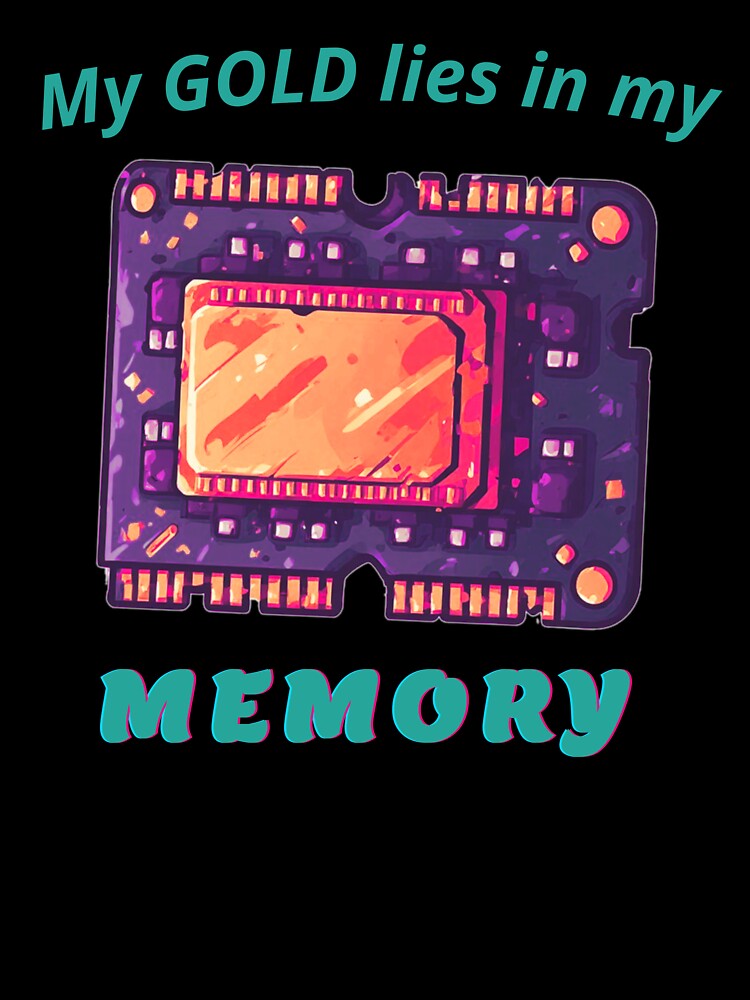 Gold Memory RAM, a computer gift, for the geek and computer lover by PiperParrot