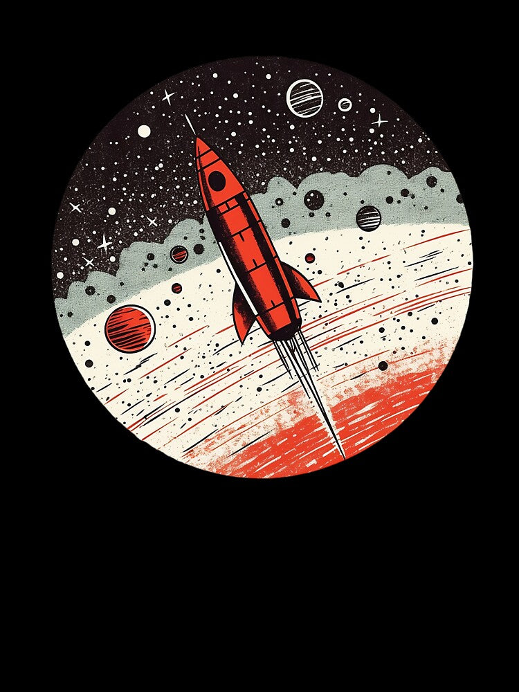 Retro Futuristic Rocket Launch - 1960s Space Exploration by NumericaDesigns