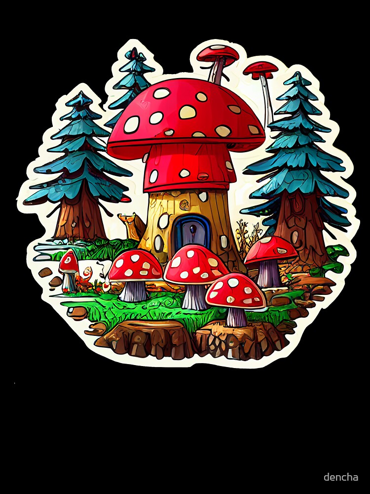 Cottagecore Cute Mushroom Village in Forest by dencha