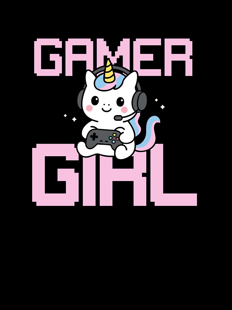 Cute Gamer Unicorn Girl – Kawaii Gaming Design by deardansouza