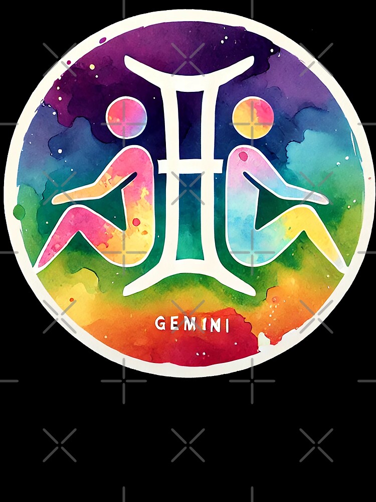 Géminis - Diseño acuarela vibrante by PsycheBrain