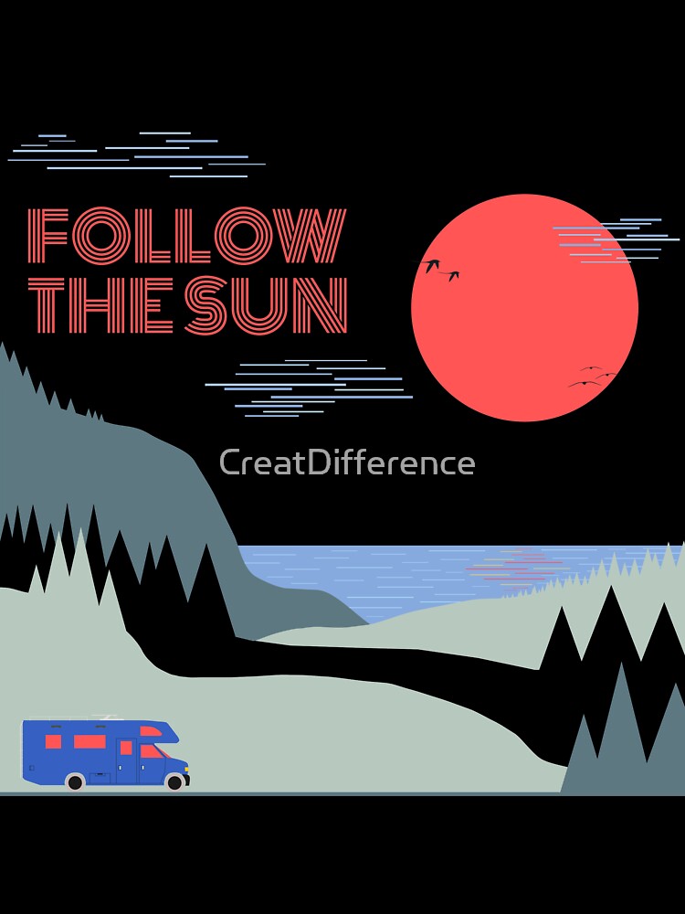 Sunset Adventure Sun Camping Mountains Sea Campervan by CreatDifference