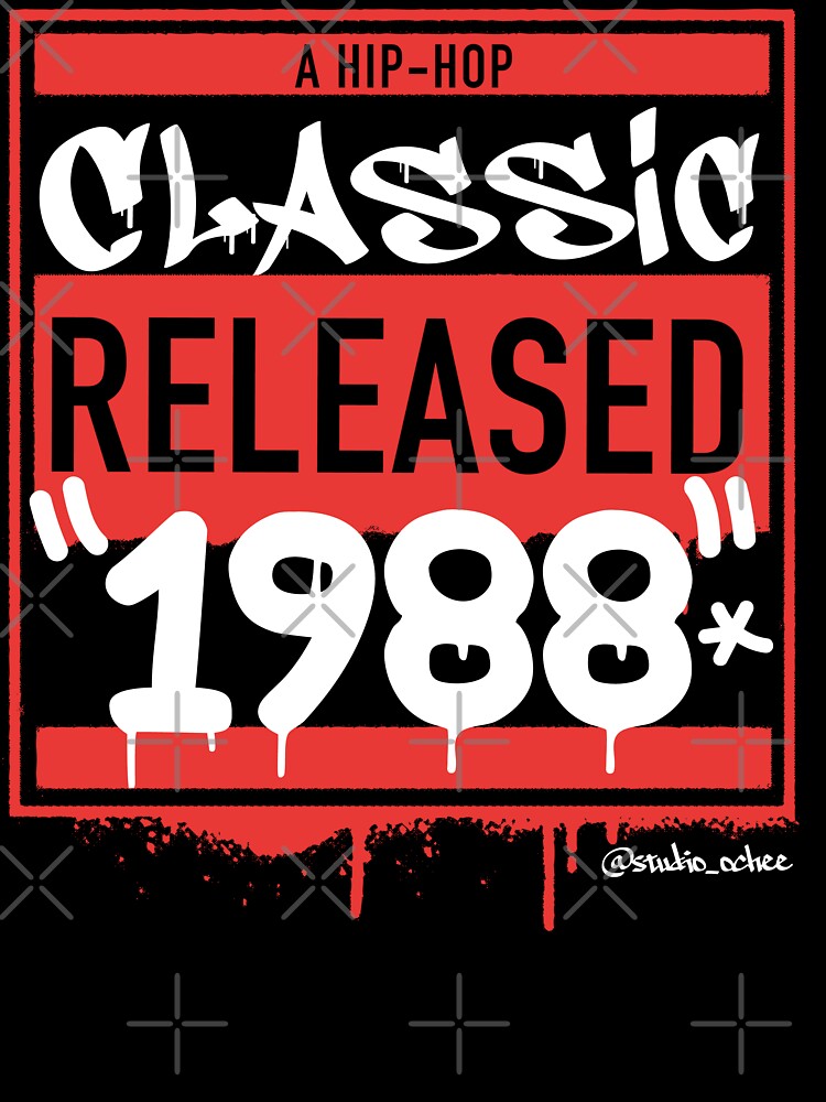 Black 1988 Hip Hop born year artwork for all old school Hip Hop lovers. by studioochee03