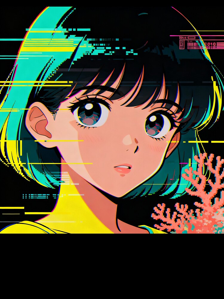 Anime Glitch Art Aesthetic, 90s Data Corruption, VHS Error Core, Digital Memory Art by Ditstyle