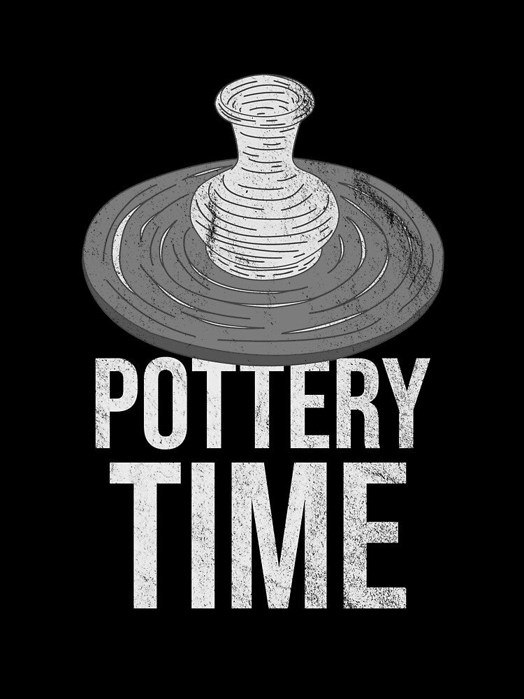 Distressed Pottery Class - B&W Pottery Time Text - Clayware by DeWinnes