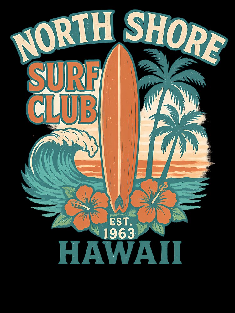 North Shore Surf Club - Vintage Hawaiian Design by CreativeGorillas