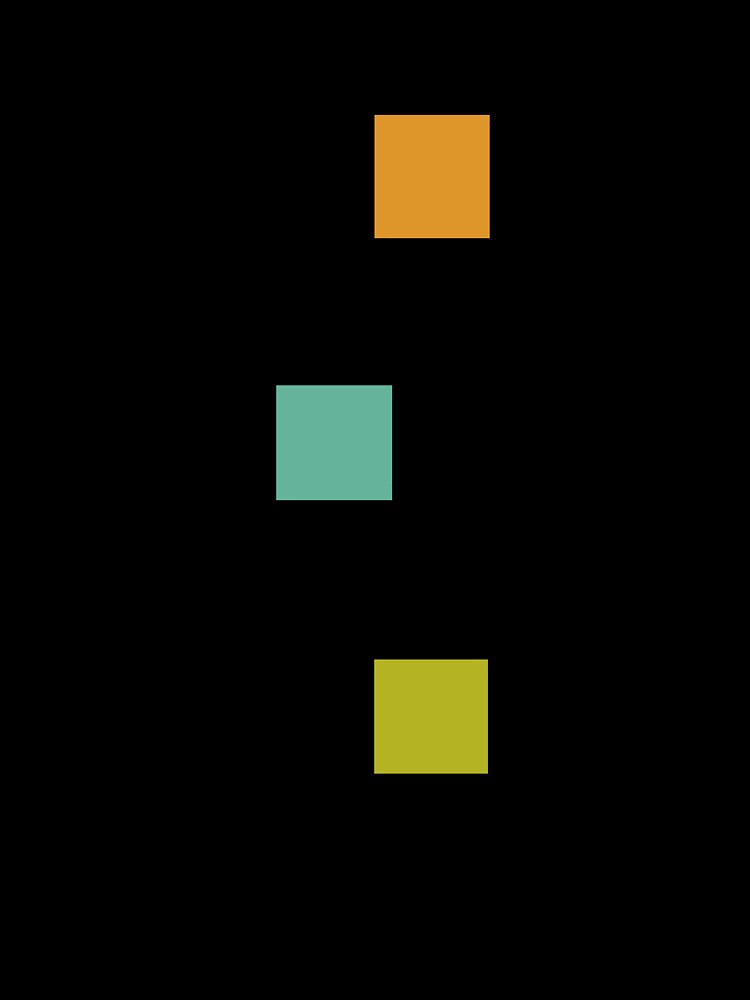 Turquise Green and Orange Squares and Lines by Orchard Berry