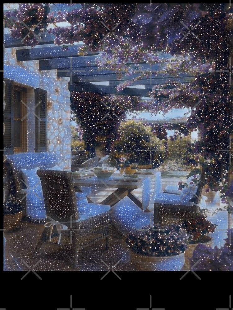 GALATHI Outside Patio surrounded by flowers Stars - Flowers by Galathi Designs