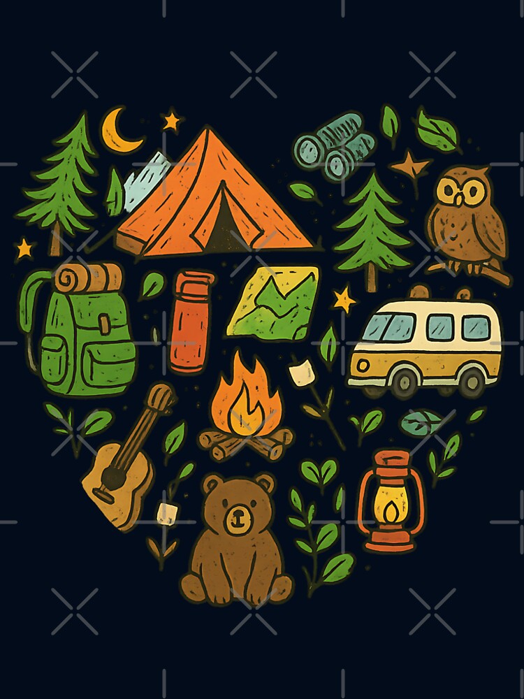 Cute Camping Doodle Collection | Campfire Adventure Outdoor Nature by Dream Vibe
