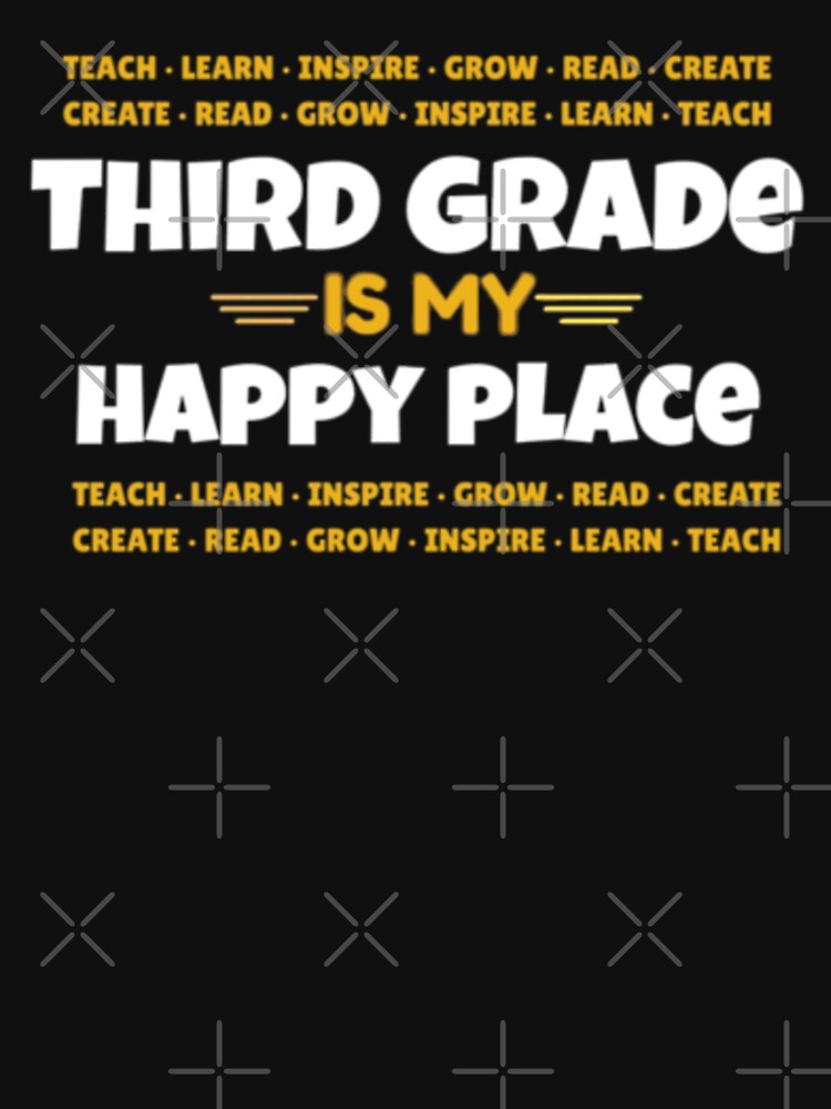 Third Grade Is My Happy Place Teacher Shirt | 3rd Grade Teacher Tee | Back to School Gift | Classroom Apparel by yochatees