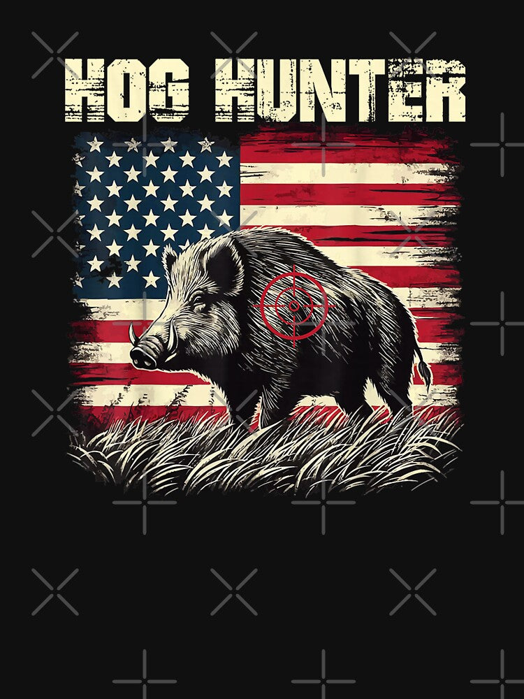 Hog Hunting American Flag by goombi-creative