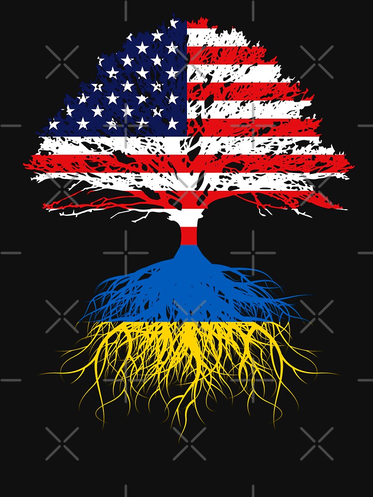 Ukrainian Roots American Grown Ukraine USA America Flags  Art Design Gift Men Women Kids US Naturalization Ceremony by maindeals
