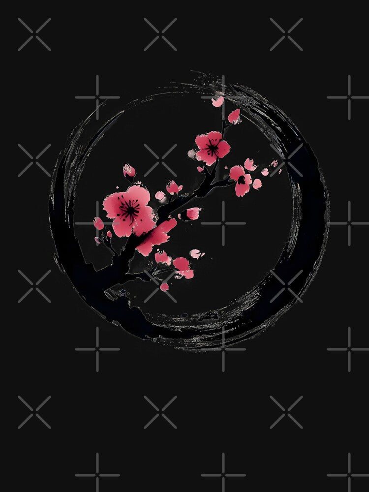 Zen Enso circle with cherry blossom japanese by goodday Japan