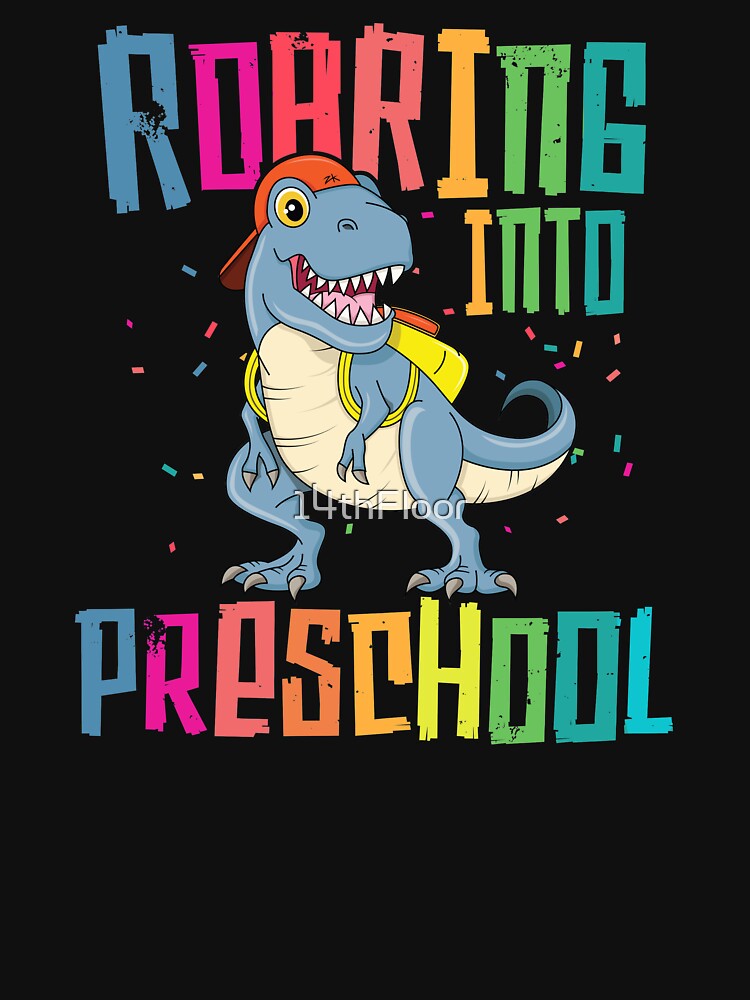 Roaring Preschool T Rex Back to School T-Shirt Dinosaur Boy by 14thFloor
