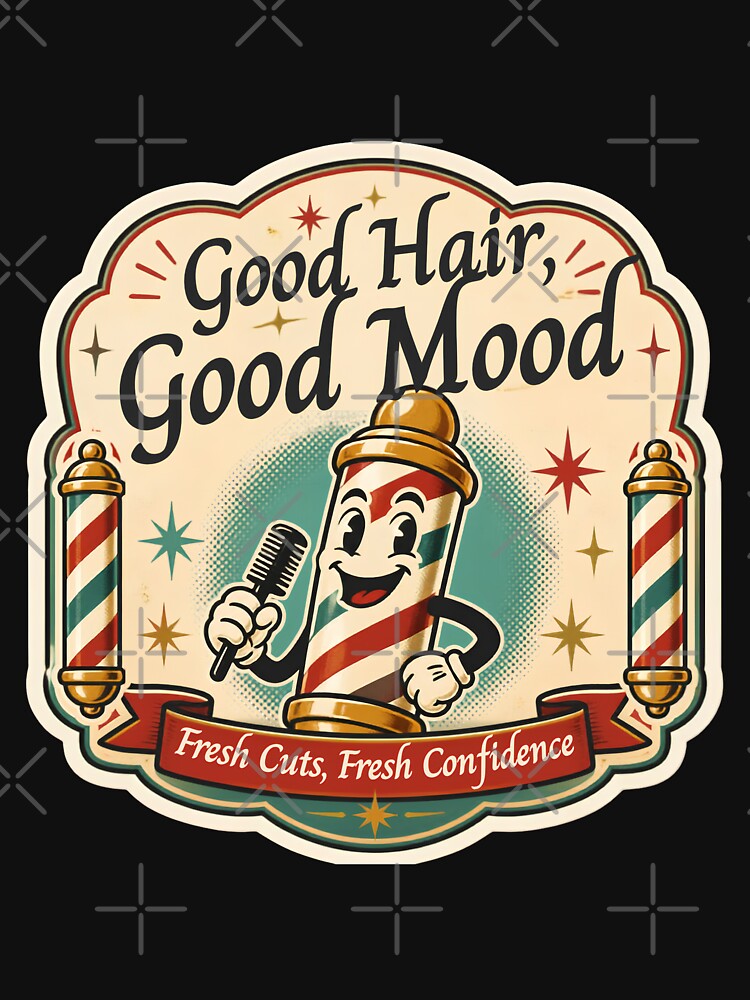 Good Hair Mood Retro Cartoon Barber Desing by Barber MD Culture